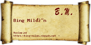 Bing Milán névjegykártya